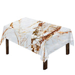 White Gold Grunge Marble Print Tablecloth