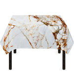 White Gold Grunge Marble Print Tablecloth