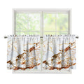 White Gold Grunge Marble Print Tier Curtains