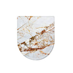 White Gold Grunge Marble Print Toilet Lid Cover