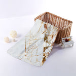 White Gold Grunge Marble Print Towel