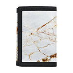 White Gold Grunge Marble Print Trifold Wallet