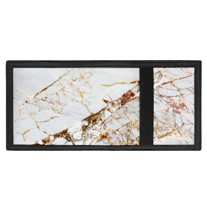 White Gold Grunge Marble Print Trifold Wallet