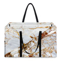 White Gold Grunge Marble Print Utility Tote Bag