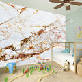 White Gold Grunge Marble Print Wall Sticker