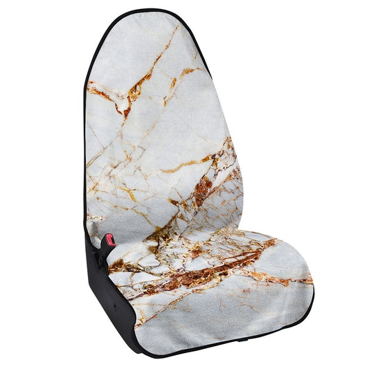White Gold Grunge Marble Print Waterproof Car Seat Cover
