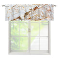 White Gold Grunge Marble Print Window Valance