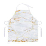 White Gold Scratch Marble Print Adjustable Apron