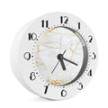 White Gold Scratch Marble Print Alarm Clock