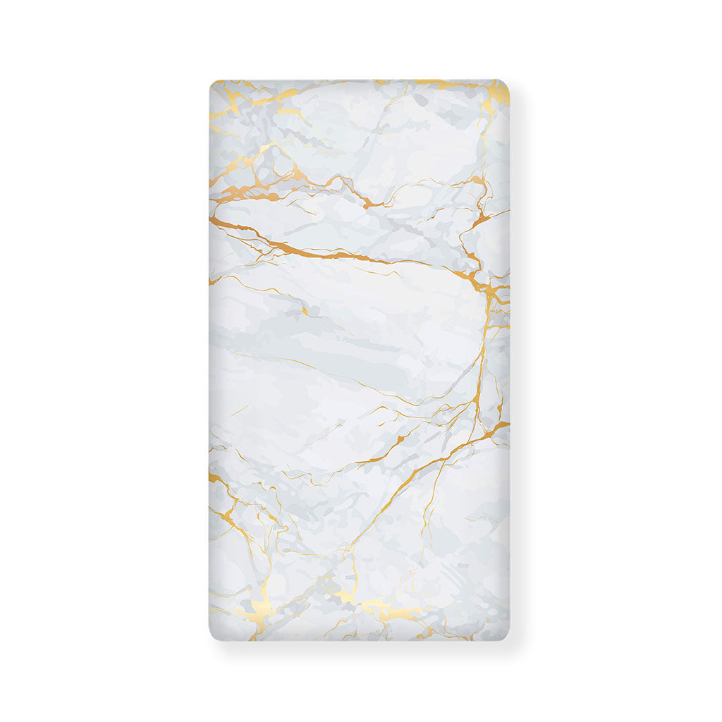 White Gold Scratch Marble Print Baby Crib Sheet