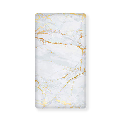 White Gold Scratch Marble Print Baby Crib Sheet
