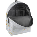 White Gold Scratch Marble Print Backpack