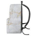 White Gold Scratch Marble Print Backpack
