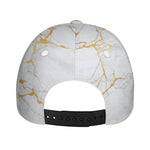 White Gold Scratch Marble Print Baseball Cap
