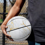 White Gold Scratch Marble Print Basketball