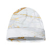 White Gold Scratch Marble Print Beanie