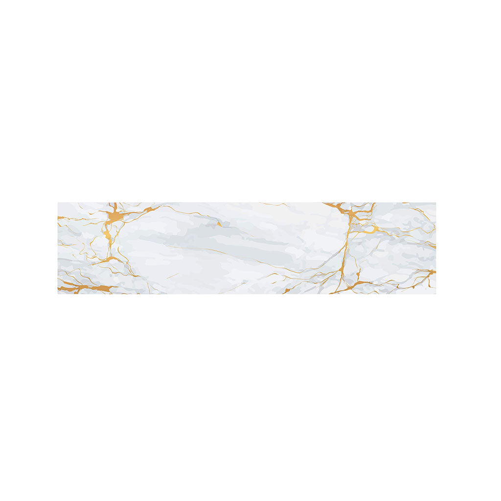 White Gold Scratch Marble Print Bed Runner