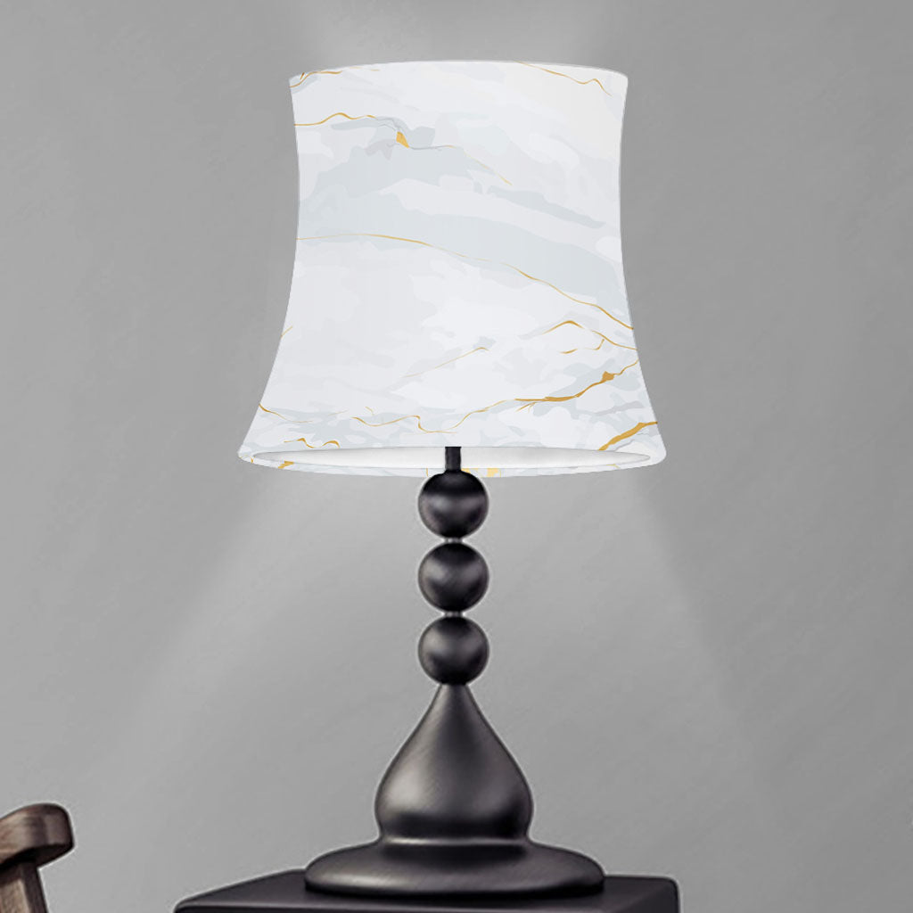 White Gold Scratch Marble Print Bell Lamp Shade