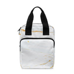 White Gold Scratch Marble Print Bible Tote Bag