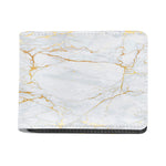 White Gold Scratch Marble Print Bifold Wallet