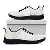 White Gold Scratch Marble Print Black Running Shoes