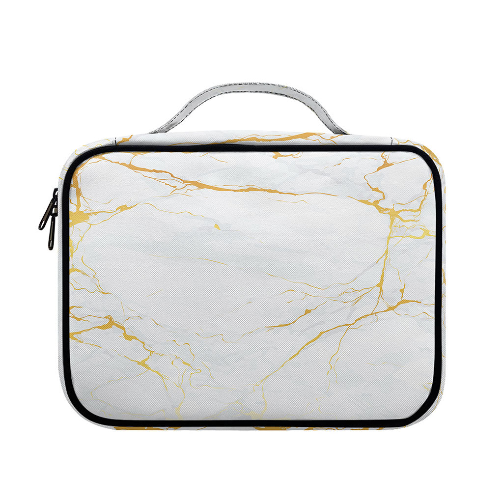White Gold Scratch Marble Print Briefcase Bible Bag