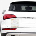 White Gold Scratch Marble Print Car Sticker