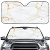 White Gold Scratch Marble Print Car Windshield Sun Shade