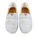 White Gold Scratch Marble Print Casual Shoes