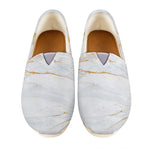 White Gold Scratch Marble Print Casual Shoes