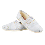 White Gold Scratch Marble Print Casual Shoes