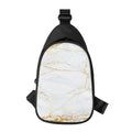White Gold Scratch Marble Print Sling Bag