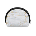 White Gold Scratch Marble Print Coin Purse