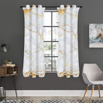 White Gold Scratch Marble Print Curtain