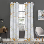 White Gold Scratch Marble Print Curtain