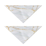 White Gold Scratch Marble Print Dog Bandana