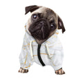 White Gold Scratch Marble Print Dog Zip Up Hoodie