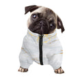 White Gold Scratch Marble Print Dog Zip Up Jacket