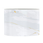 White Gold Scratch Marble Print Drum Lamp Shade