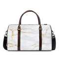 White Gold Scratch Marble Print Duffel Bag