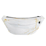 White Gold Scratch Marble Print Fanny Pack