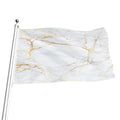 White Gold Scratch Marble Print Flag