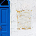 White Gold Scratch Marble Print Garden Flag