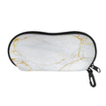 White Gold Scratch Marble Print Glasses Case