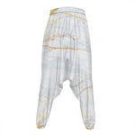 White Gold Scratch Marble Print Hammer Pants