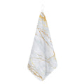 White Gold Scratch Marble Print Hand Towel