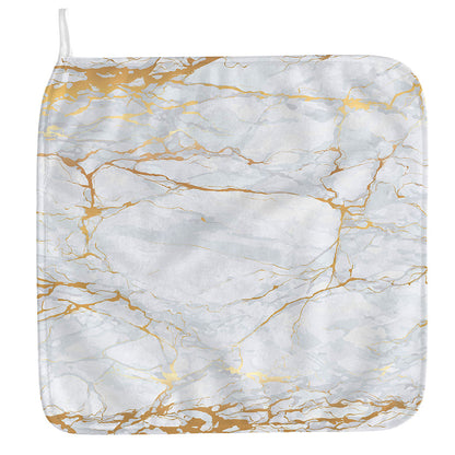 White Gold Scratch Marble Print Hand Towel