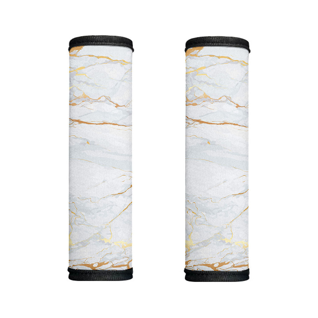 White Gold Scratch Marble Print Handle Covers