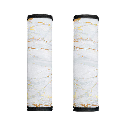 White Gold Scratch Marble Print Handle Covers