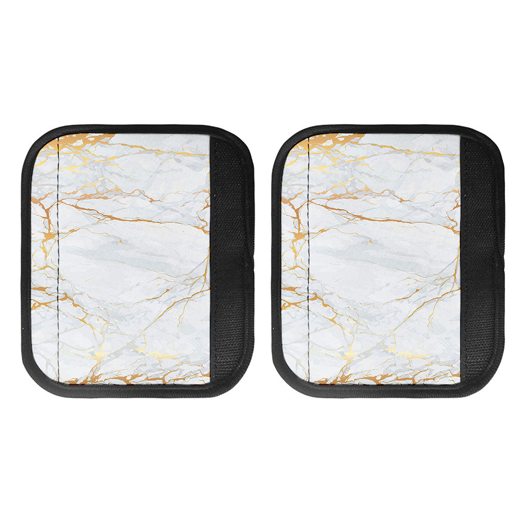 White Gold Scratch Marble Print Handle Covers